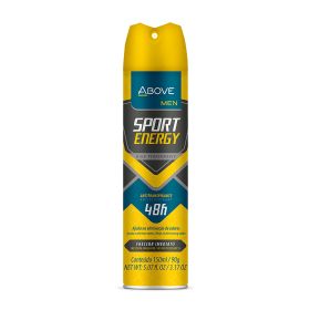 ABOVE Sport Energy - 48 Hours Antiperspirant Deodorant - Dry Spray for Men - Woody, Floral Fragrance - Protects Against Sweat and Body Odor - Delivers