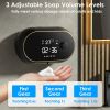 Automatic Soap Dispenser Wall Mounted Hand Free Liquid Foam Dispenser Touchless Infrared Sensor Sanitizer 450Ml with Clock Temperature USB Rechargeabl