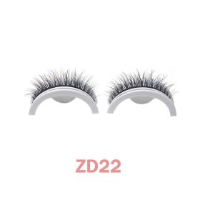 1Pair Glue-free False Eyelashes Wispy Natural Lashes Long Eyelash Self-adhesive Lash Extension Reusable Handmade Lash For Makeup (Color: ZD22)