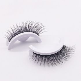 1Pair Glue-free False Eyelashes Wispy Natural Lashes Long Eyelash Self-adhesive Lash Extension Reusable Handmade Lash For Makeup (Color: B66)