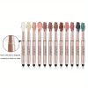 12 Color Eyeshadow Stick Eyeliner Pen, Highlighter Glitter Pearly Shimmer Matte Eyeshadow Pen, Eye Makeup Brightening Stick