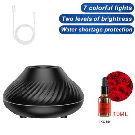 Air Humidifier Diffusers Essential Oil Diffuser USB Portable Humidifier Volcanic Flame Aroma Diffuser Essential Oil Lamp Bedroom (Ships From: China, Color: black - rose)