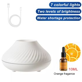 Air Humidifier Diffusers Essential Oil Diffuser USB Portable Humidifier Volcanic Flame Aroma Diffuser Essential Oil Lamp Bedroom (Ships From: China, Color: white - cologne)