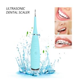 Electric Dental Calculus Remover Teeth Cleaner Teeth Cleaning Kit Rechargeable Teeth Cleaning Tools Kit Household Tartar Scraper Tartar Remove (Color: Blue)